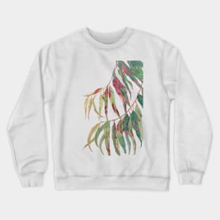 A touch of red - watercolour of eucalyptus branch Crewneck Sweatshirt